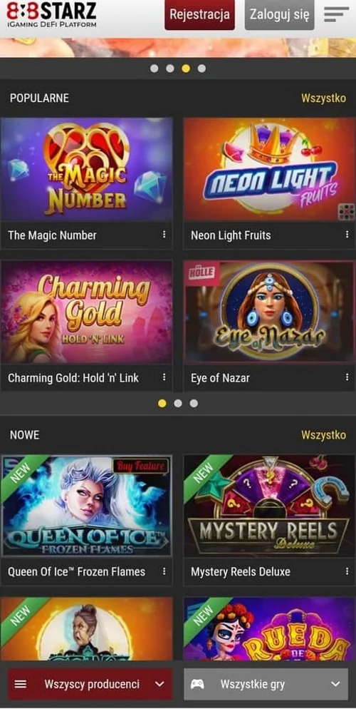 interfejs strony z telefonu